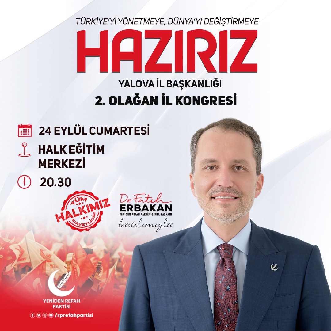 ERBAKAN YALOVA’YA GELİYOR!