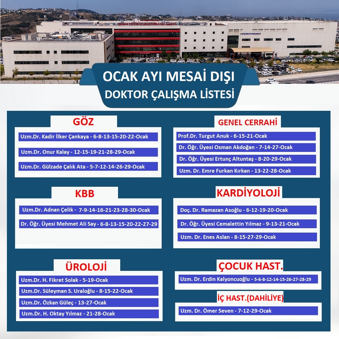 YALOVA EĞİTİM VE ARAŞTIRMA HASTANESİ’NDE MESAİ DIŞI POLİKLİNİK HİZMETİ